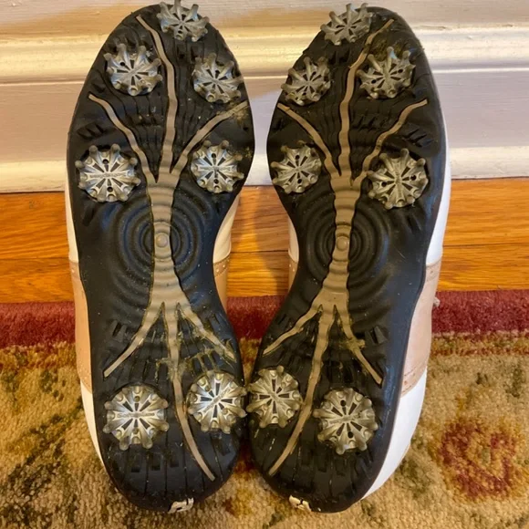 FootJoy Golf Shoe Cleats - Women Sz 7.5 - Classic White Tan Summer Series - Picture 9 of 9